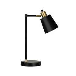 V-Light LED Desk Lamp, 19", Black/Gold, Matte (V20106TH)