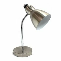 Simple Designs Incandescent Desk Lamp, Brushed Nickel (LD1037-BSN)