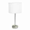 Simple Designs Incandescent Table Lamp, White (LT2040-WHT)