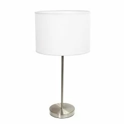 Simple Designs Incandescent Table Lamp, White (LT2040-WHT)