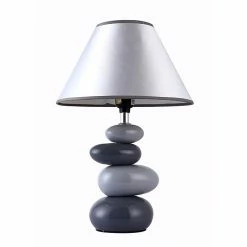 All The Rages Simple Designs LT3052-GRY Ceramic Stone Table Lamp, Gray