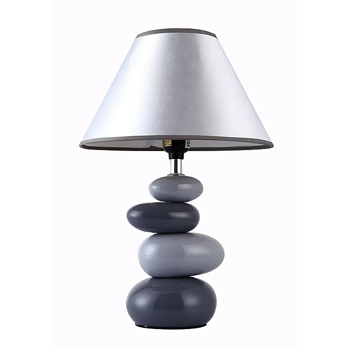 All The Rages Simple Designs LT3052-GRY Ceramic Stone Table Lamp, Gray