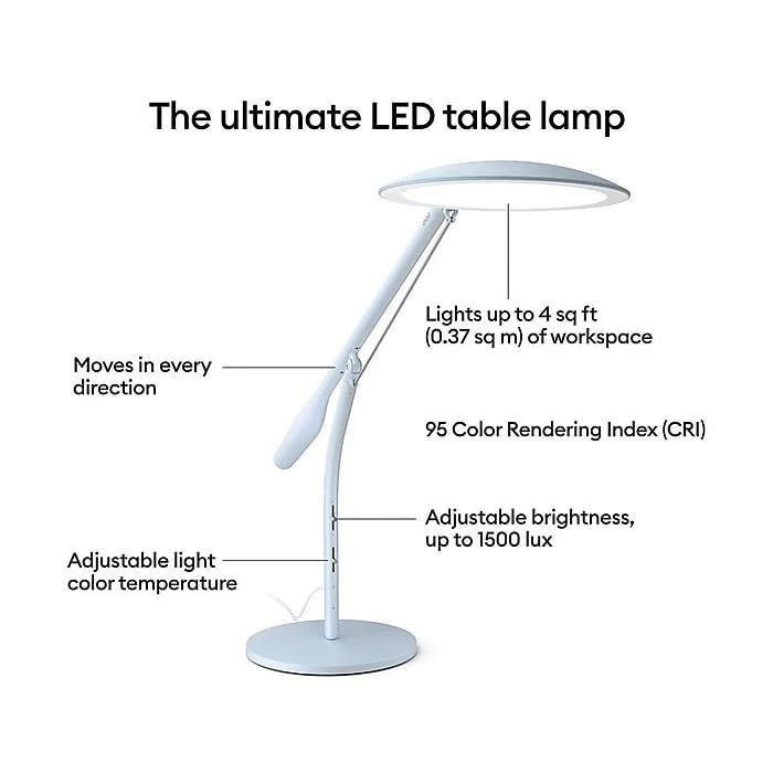 Cricut Bright 360 LED Table Lamp, Glossy White (2008143) - Image 3