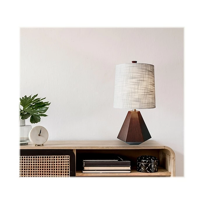 Adesso Grayson 3-Way CFL Table Lamp, Walnut Birch Wood/White (1508-15) - Image 2