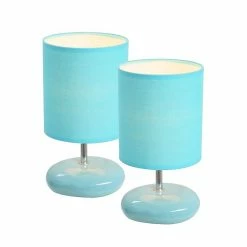 All The Rages Simple Designs LT2005-BLU-2PK Stonies Lamp 2 Pack, Blue