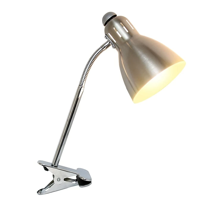 Simple Designs Incandescent Desk Lamp, Brushed Nickel (LD2016-BSN) - Image 2