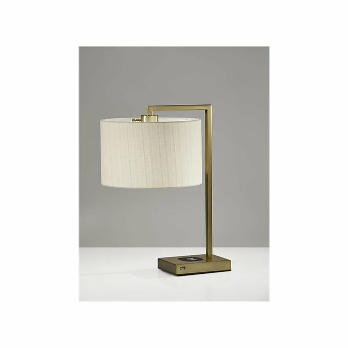 Adesso Austin AdessoCharge Incandescent/CFL Table Lamp, Antique Brass (4069-02) - Image 3