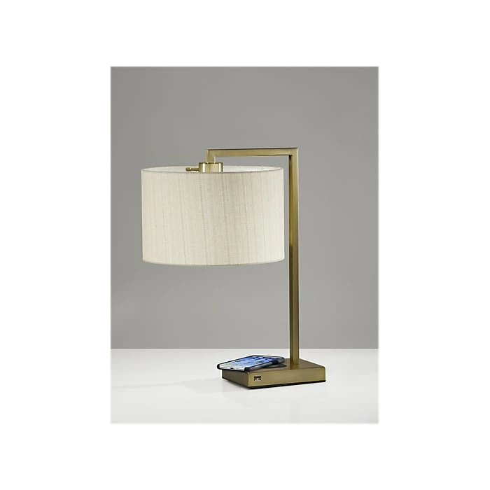 Adesso Austin AdessoCharge Incandescent/CFL Table Lamp, Antique Brass (4069-02) - Image 4