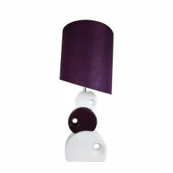 Elegant Designs Stacked Circle Ceramic Table Lamp With Asymmetrical Shade
