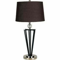 Ore International® 28" Crystal Ball Table Lamp, Black (31127)