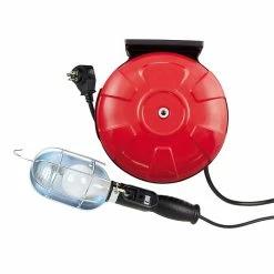 Designer's Edge Woods 48000 16/3 SJTW 40-Foot Retractable Cord Reel With Metal Shield Trouble Light
