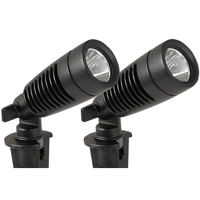 Woods International Moonrays 95557 Low Voltage 1-Watt 12-Volt LED Adjustable Spotlight, 2-Pack, Black Finish