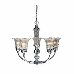 Elegant Designs Incandecent Chandelier, Chrome 5 Light (CH1000-CHR)