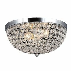 All The Rages Elegant Designs FM1000-CHR Crystal Flush Mount Ceiling Light