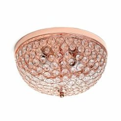 Elegant Designs Incandescent Flush Mount, Rose Gold (FM1000-RGD)