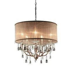 Z-Line Designs Ore International® K-5126H Incandescent 75 W Rosie Crystal Chandelier, Gray/Light Pink