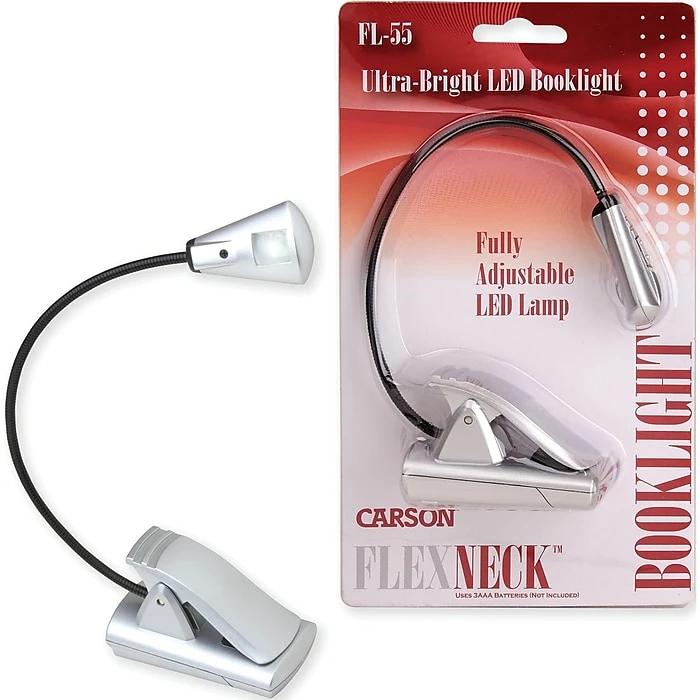 Carson Optical FlexNeck 6 In. Fully-Adjustable Booklight, Silver (FL-55) - Image 2