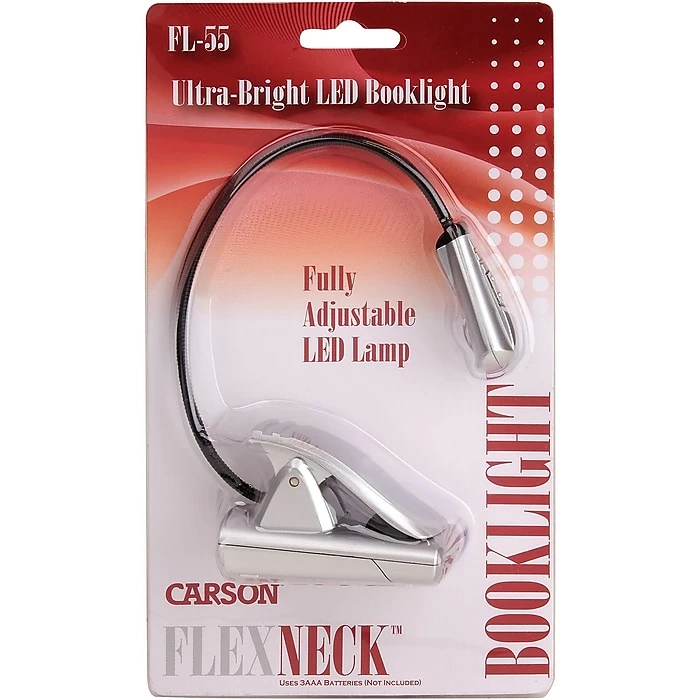 Carson Optical FlexNeck 6 In. Fully-Adjustable Booklight, Silver (FL-55) - Image 3