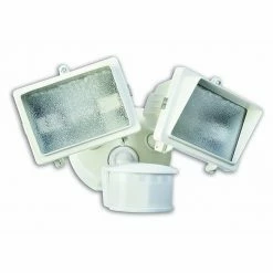 Designer's Edge 270-Degree Diecast Metal Twin Head Motion Activated Security Flood Light With Bulb, White (L6008WH)