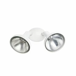 Designer's Edge Decorative 300-Watt Incandescent Double Floodlight With Bulb Shields, White (L-1640WH)