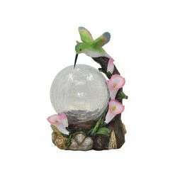 Moonrays Hummingbird Globe Garden Statue With Solar Powered Color-Changing LED Light, Multicolor (92365)