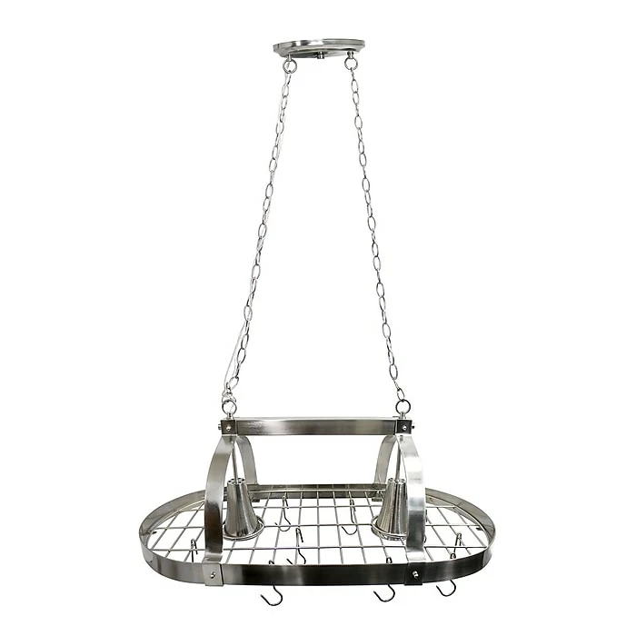 Elegant Designs Home Collection Pot Rack With Downlights, Brushed Nickel (PR1000-BSN) - Image 3