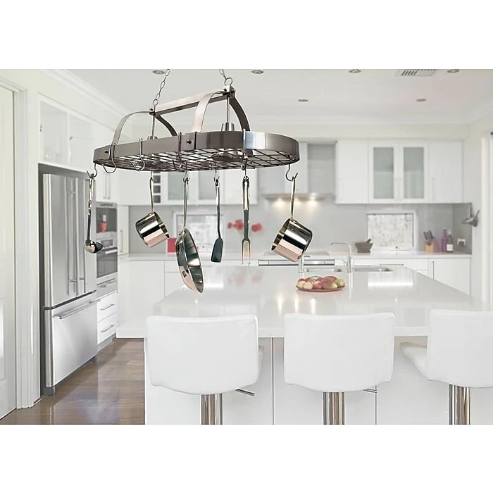 Elegant Designs Home Collection Pot Rack With Downlights, Brushed Nickel (PR1000-BSN) - Image 4