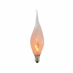 Bulbrite Incandescent CA5 Candelabra Screw Base (E12) Light Bulb, 3 Watt, Silicone Flame Shaped, 12/Pack(861258)